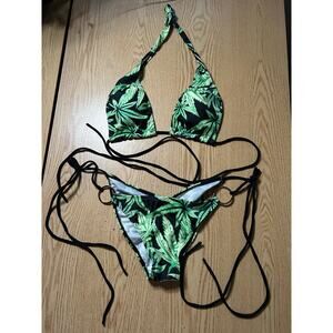 C1 New Women’s 2Pc Plant 🌱 print String Bikini 👙 Swimsuit size Small/medium